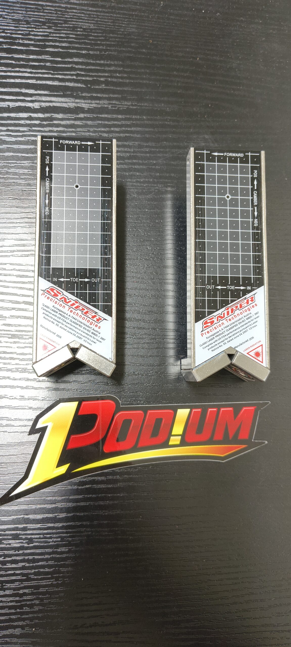 Precision laser alignment gauges for kart setup