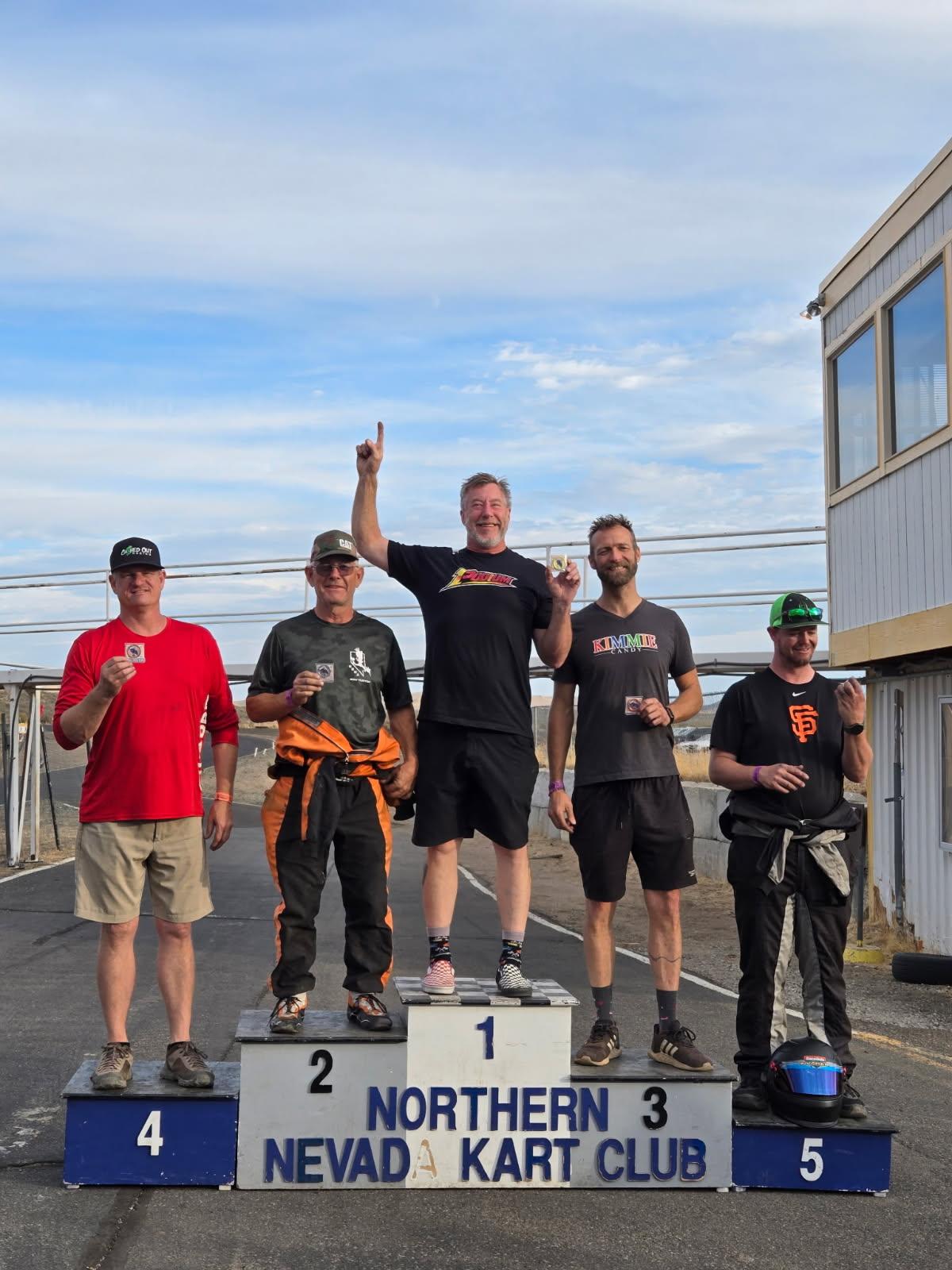 1Podium1 racers standing on the Northern Nevada Kart Club podium